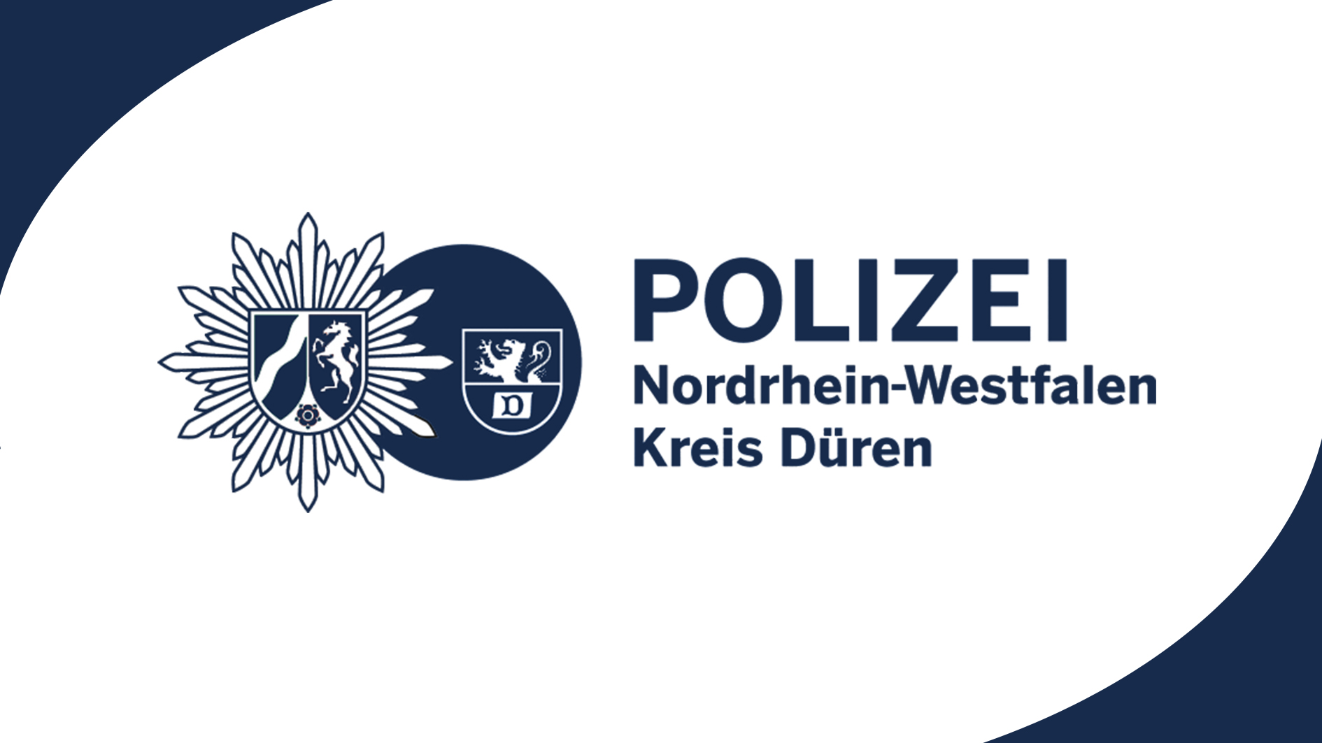 Logo der Polizei Düren mit Schrift in dunkelblau