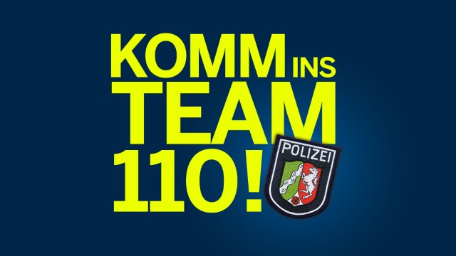 Schriftzug komm ins team 110